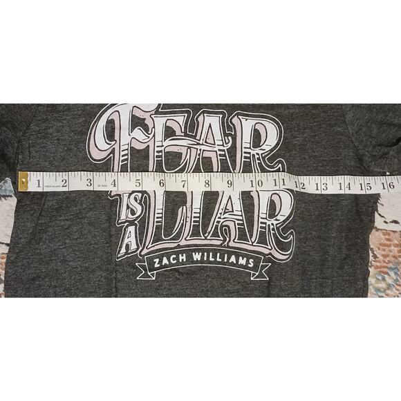 Bella+Canvas Zach Williams Fear is a Liar in Grey Ladies Tee Sz S Soft Cotton - Picture 4 of 8